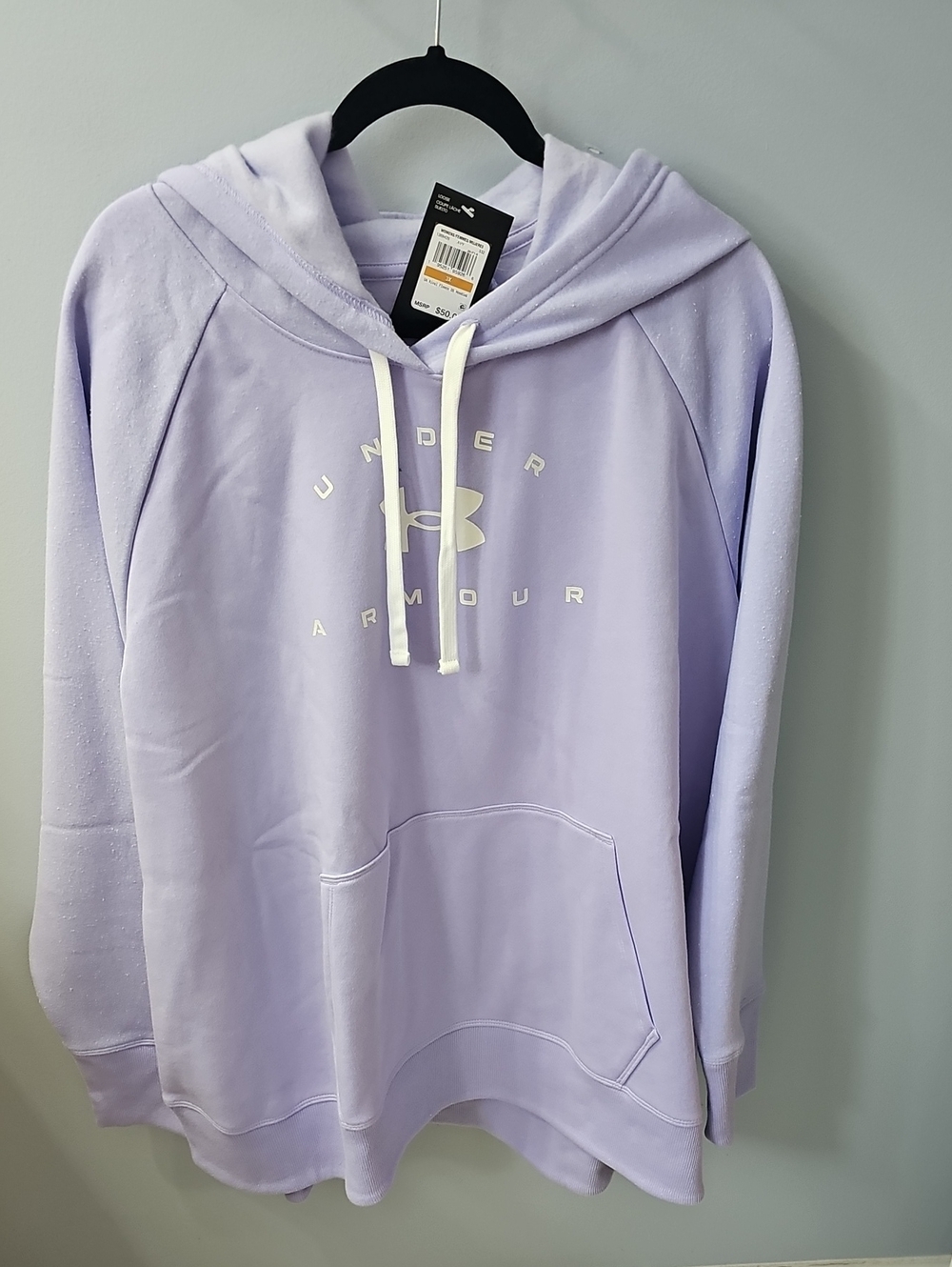 3X Under Armour Light  Lavender Pullover Hoodie with White Logo XXL